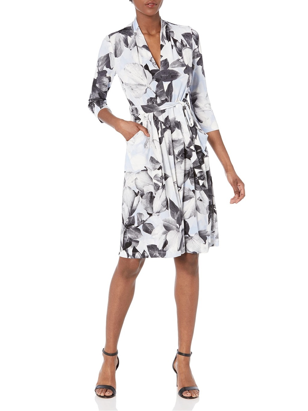 Calvin Klein Abstract Print Tie Waist Maxi Dress Size 2